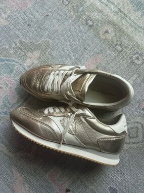 Philippe Model Metallic Gold and White Women's Sneakers